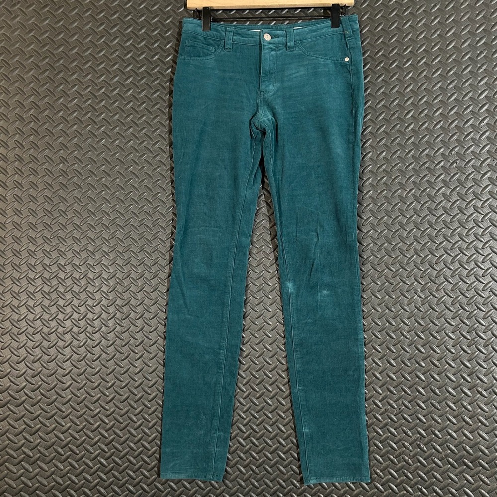 Pilcro and the Letterpress Serif Teal Green Corduroy Skinny‎ Pants Size 27